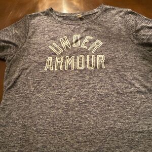 Under Armour women size L black and grey dri-fit t-shirt